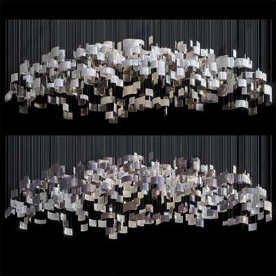 现代金属树叶装饰灯3D模型下载